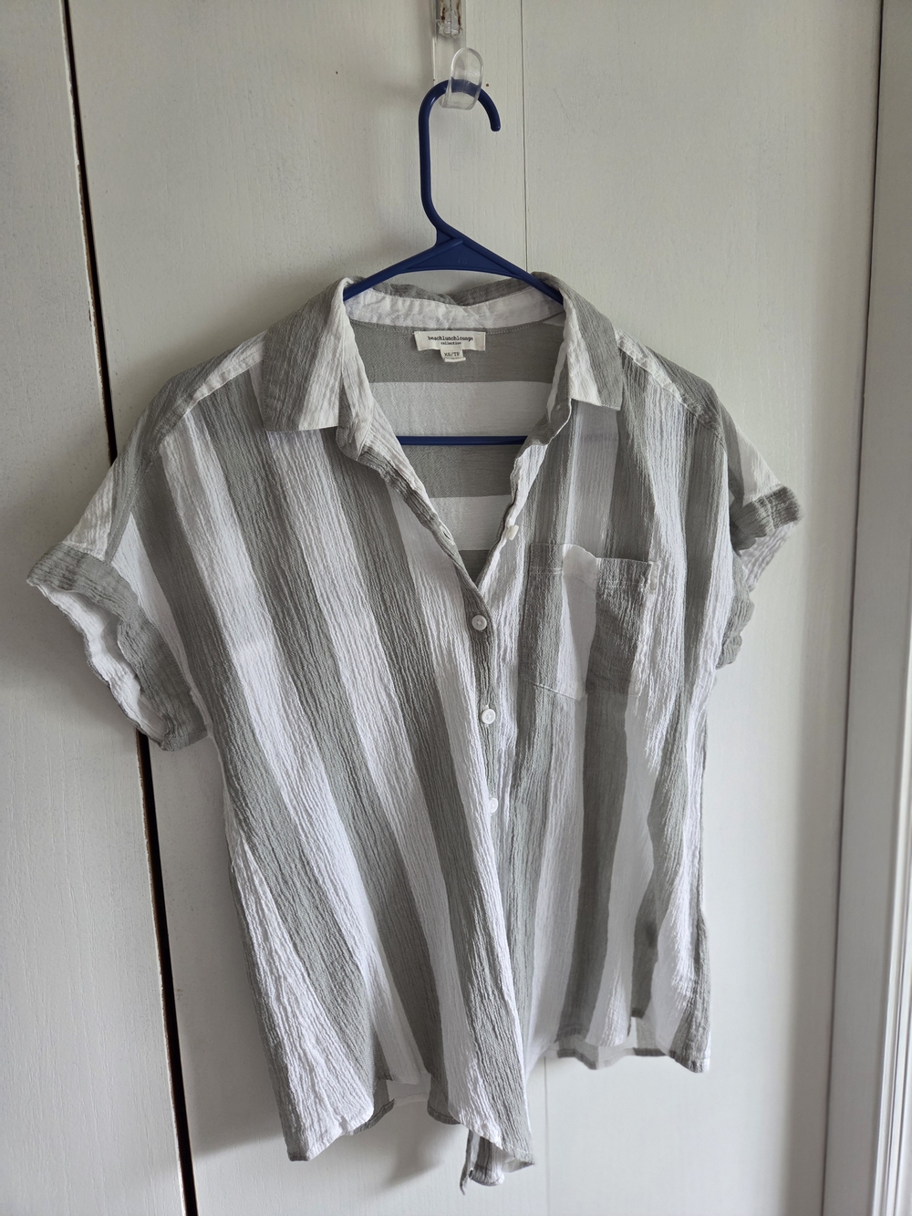 beachlunchlounge White and Light Gray Striped Shirt